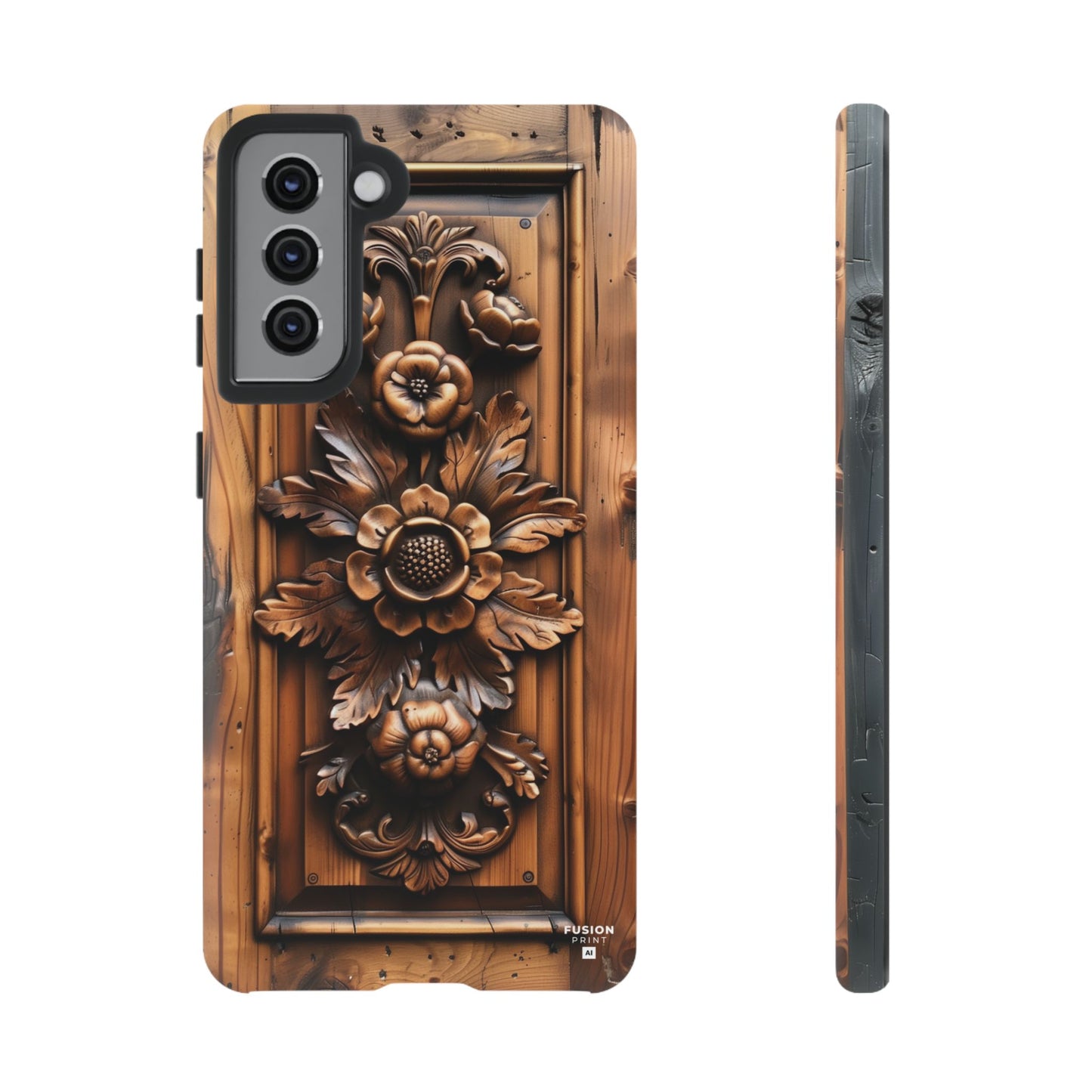 Floret Wood Carving Phone Case