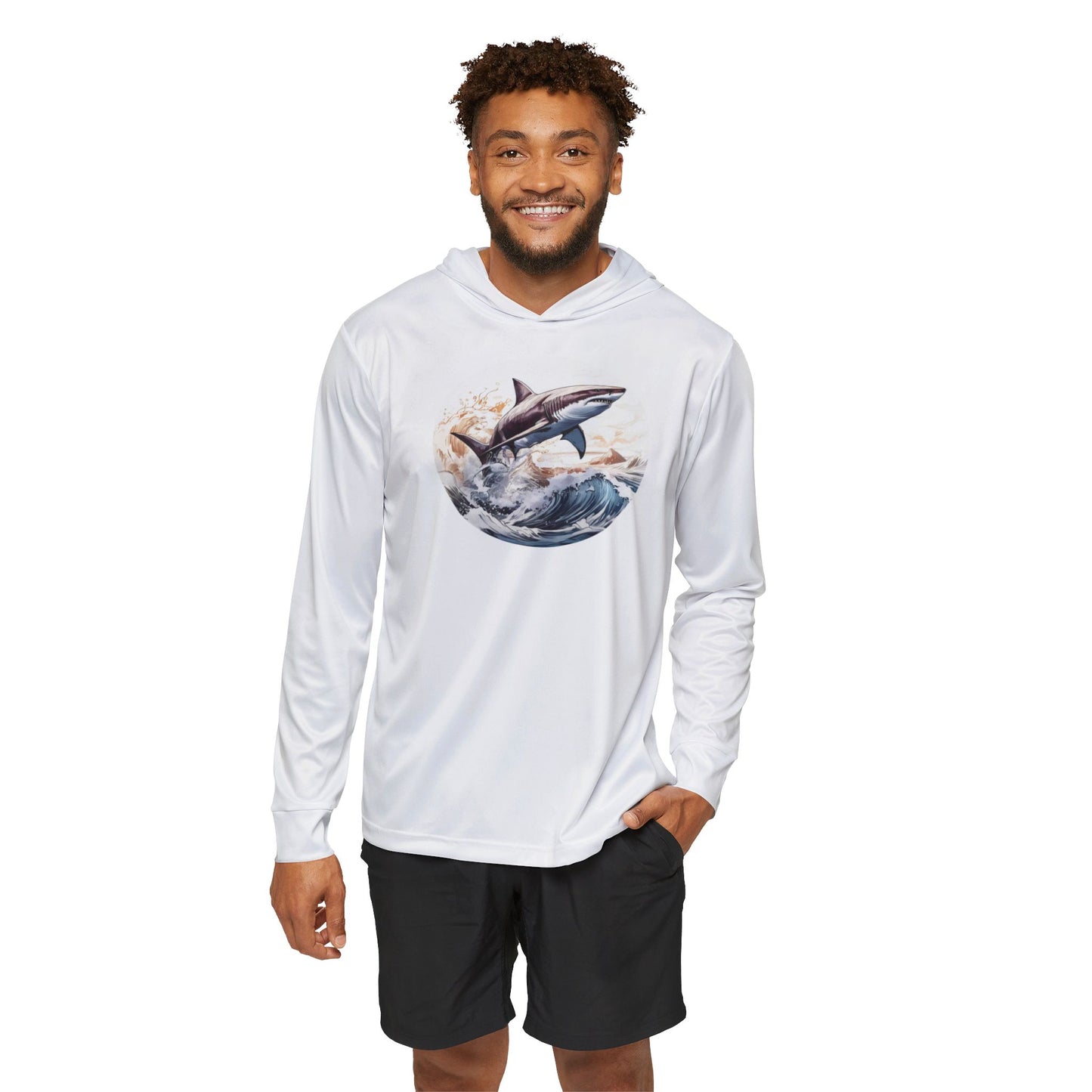 Shark Bite - Men's Sports Warmup Hoodie (AOP)