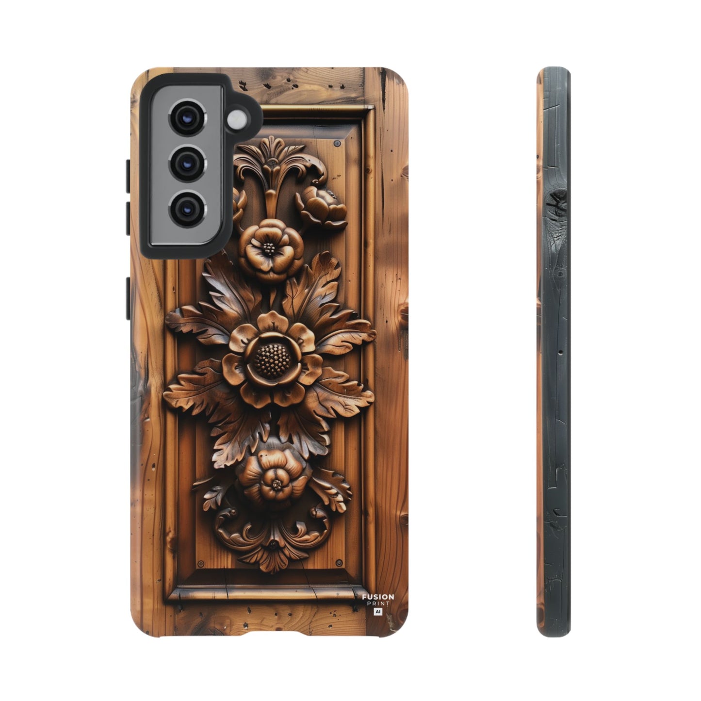 Floret Wood Carving Phone Case