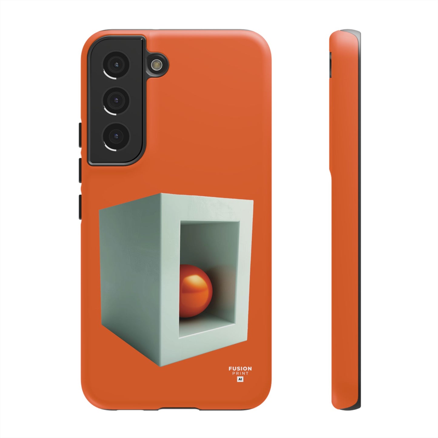 Orange Ball in a White Cube Phone Case