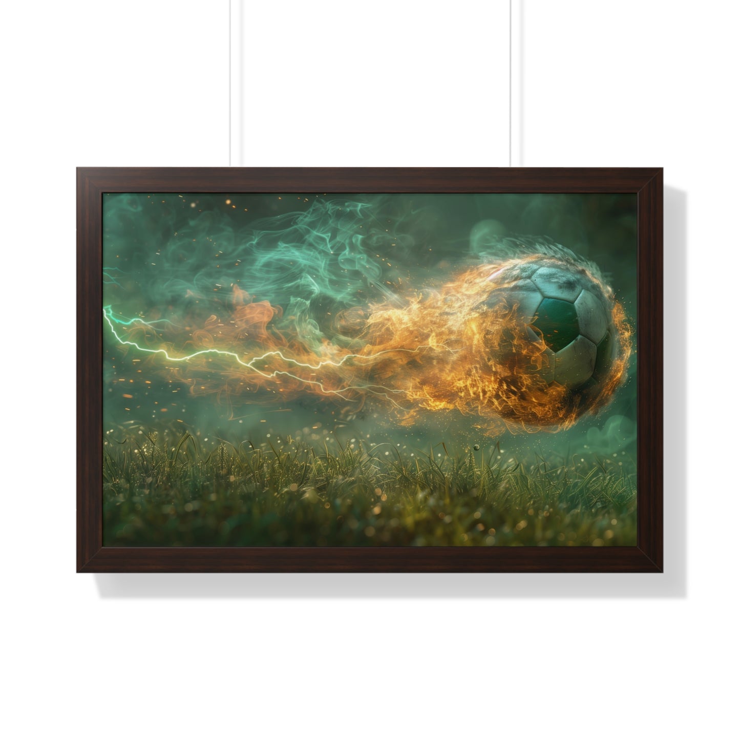 Soccer! Electricity of Gameday - Framed Horizontal Poster