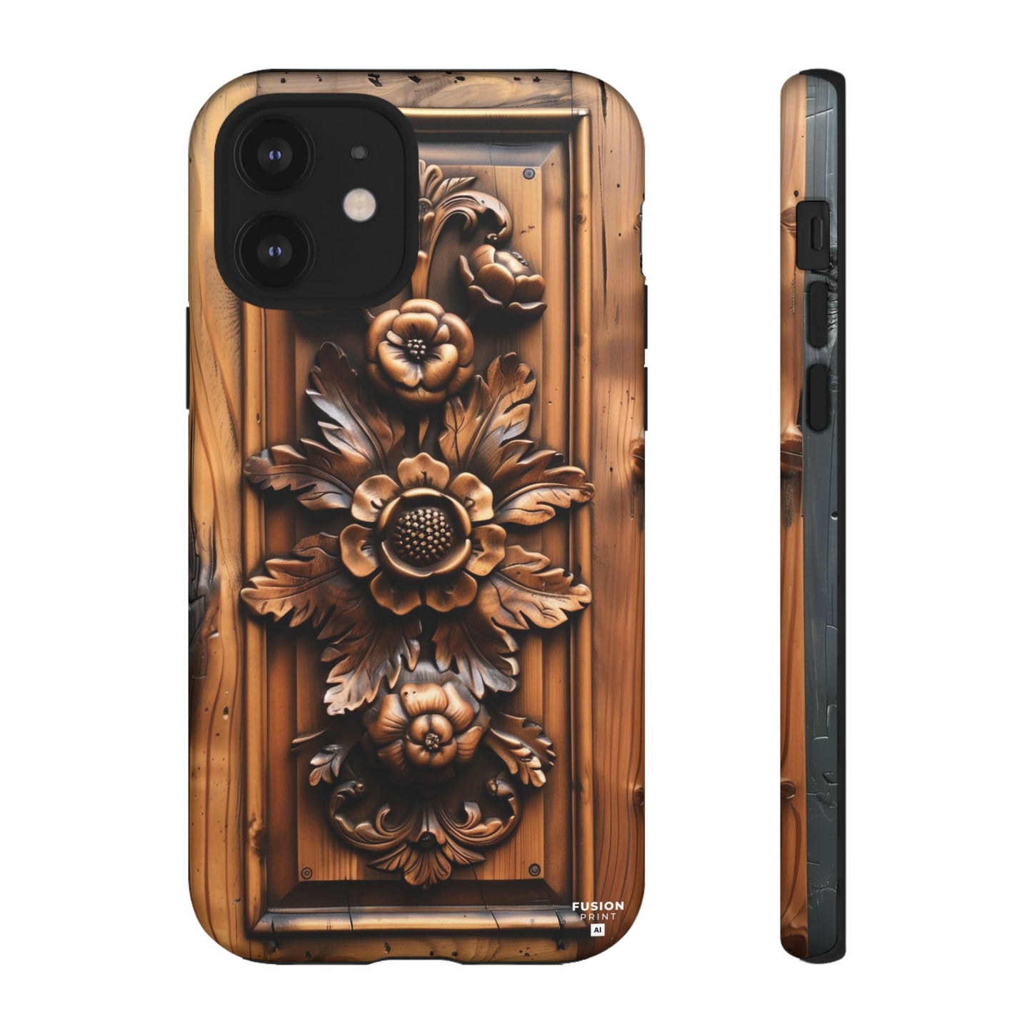 Floret Wood Carving Phone Case