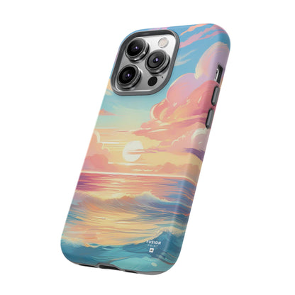 Pop Art Pastel Sky with Clouds Above the Ocean Phone Case