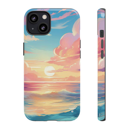 Pop Art Pastel Sky with Clouds Above the Ocean Phone Case