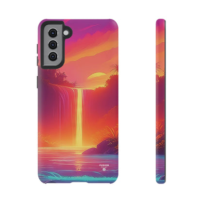 Synth-Wave Waterfall Sunrise Phone Case