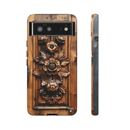 Floret Wood Carving Phone Case