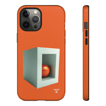 Orange Ball in a White Cube Phone Case