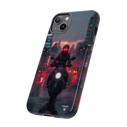 Futuristic Biker in the City Phone Case