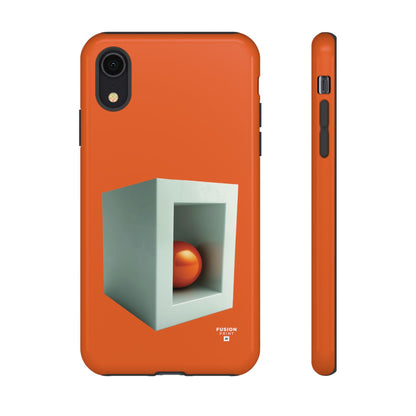 Orange Ball in a White Cube Phone Case