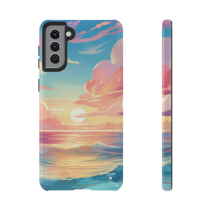 Pop Art Pastel Sky with Clouds Above the Ocean Phone Case