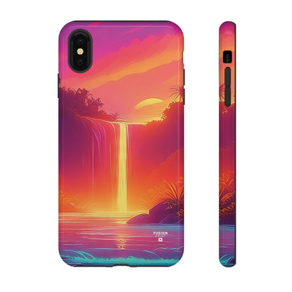 Synth-Wave Waterfall Sunrise Phone Case