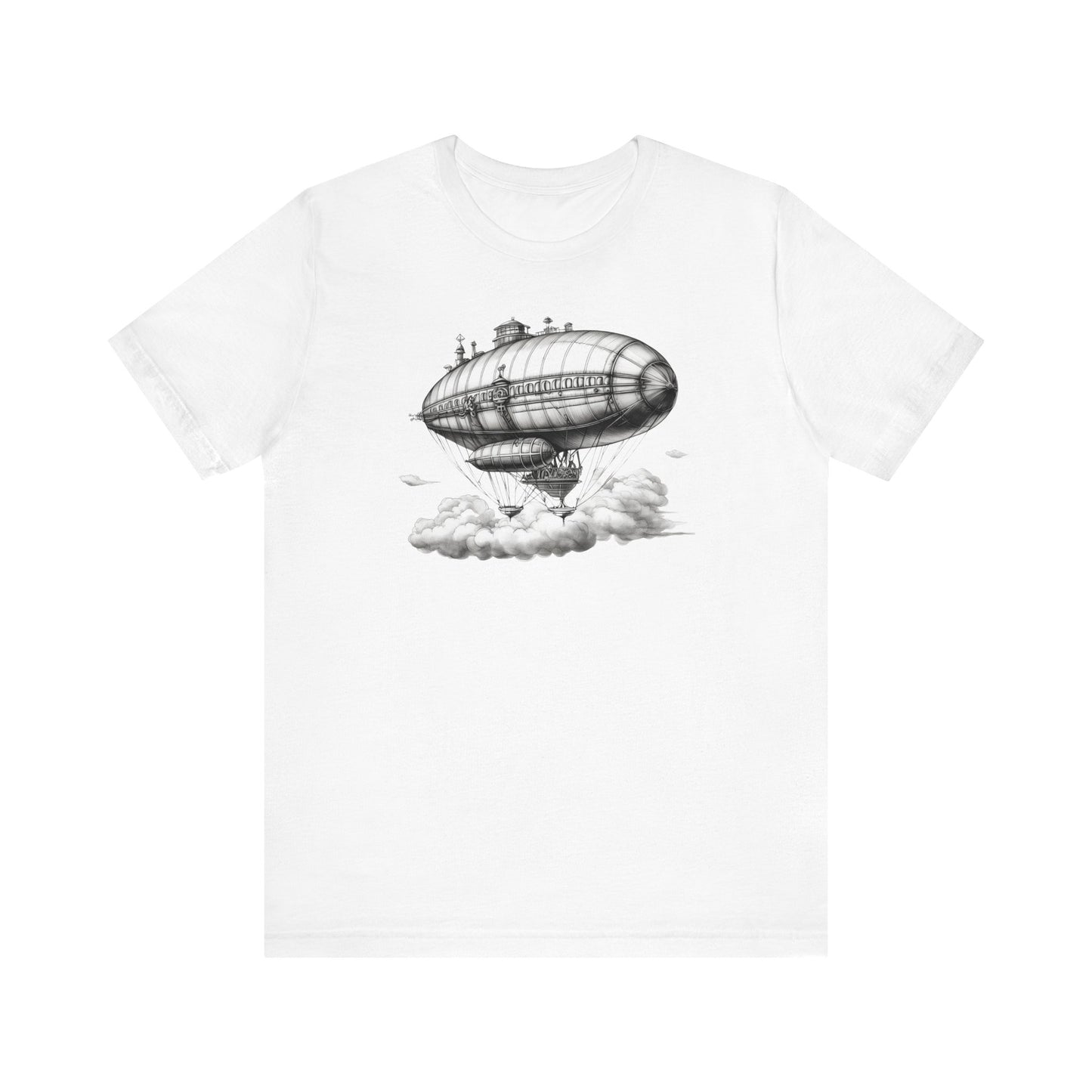 Steampunk Blimp Amongst the Clouds | Short Sleeve Tee (Unisex)