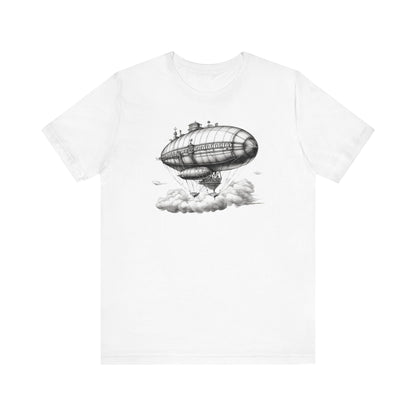 Steampunk Blimp Amongst the Clouds | Short Sleeve Tee (Unisex)