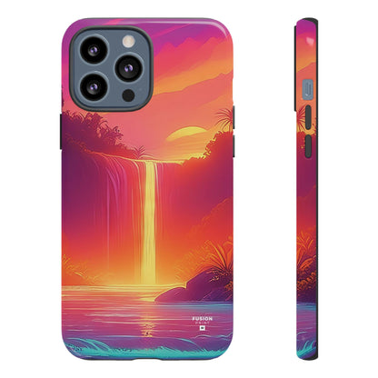 Synth-Wave Waterfall Sunrise Phone Case