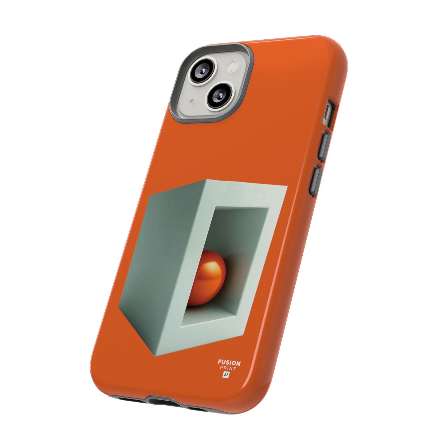 Orange Ball in a White Cube Phone Case