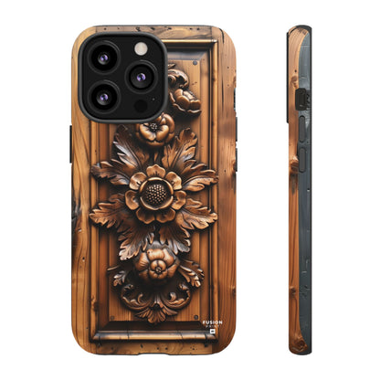 Floret Wood Carving Phone Case