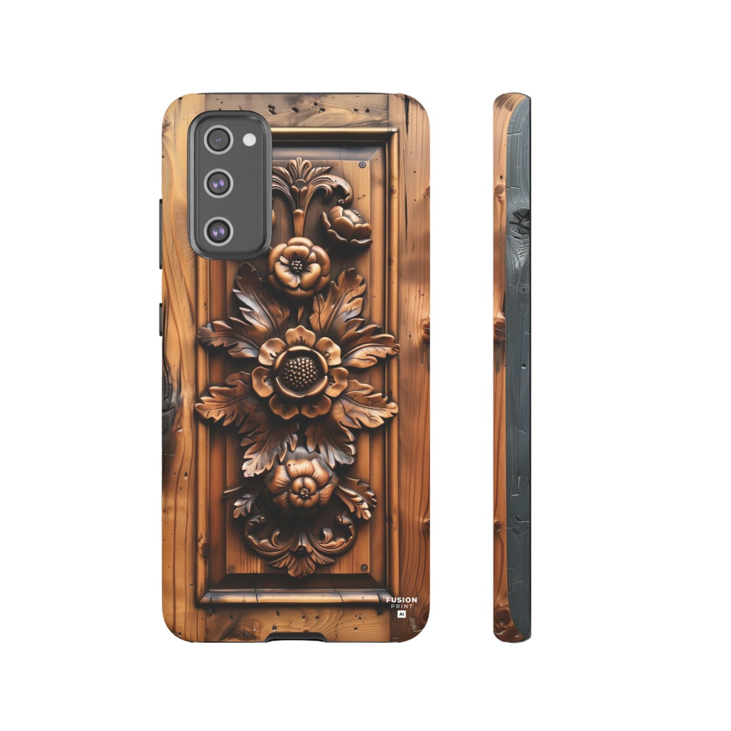 Floret Wood Carving Phone Case