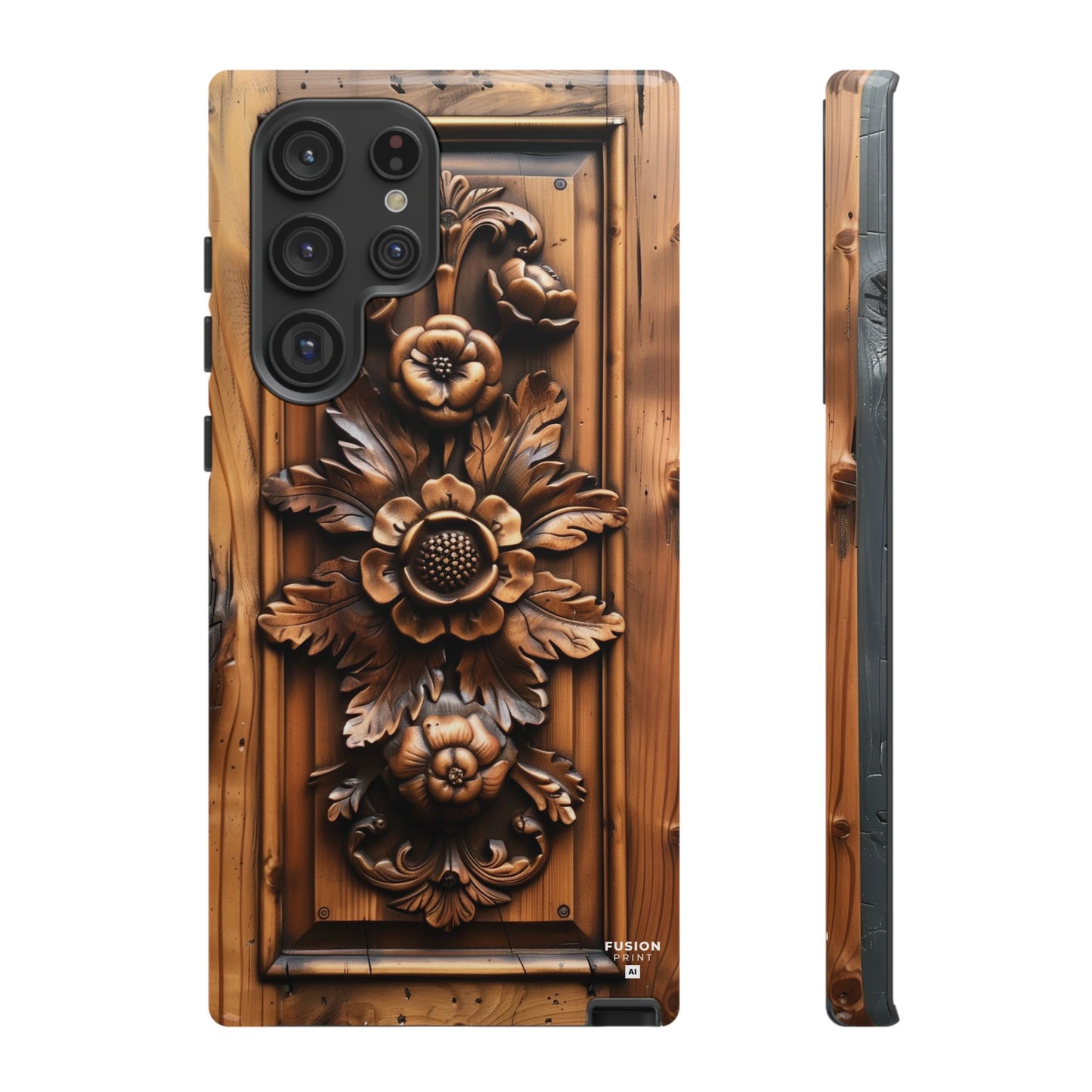 Floret Wood Carving Phone Case