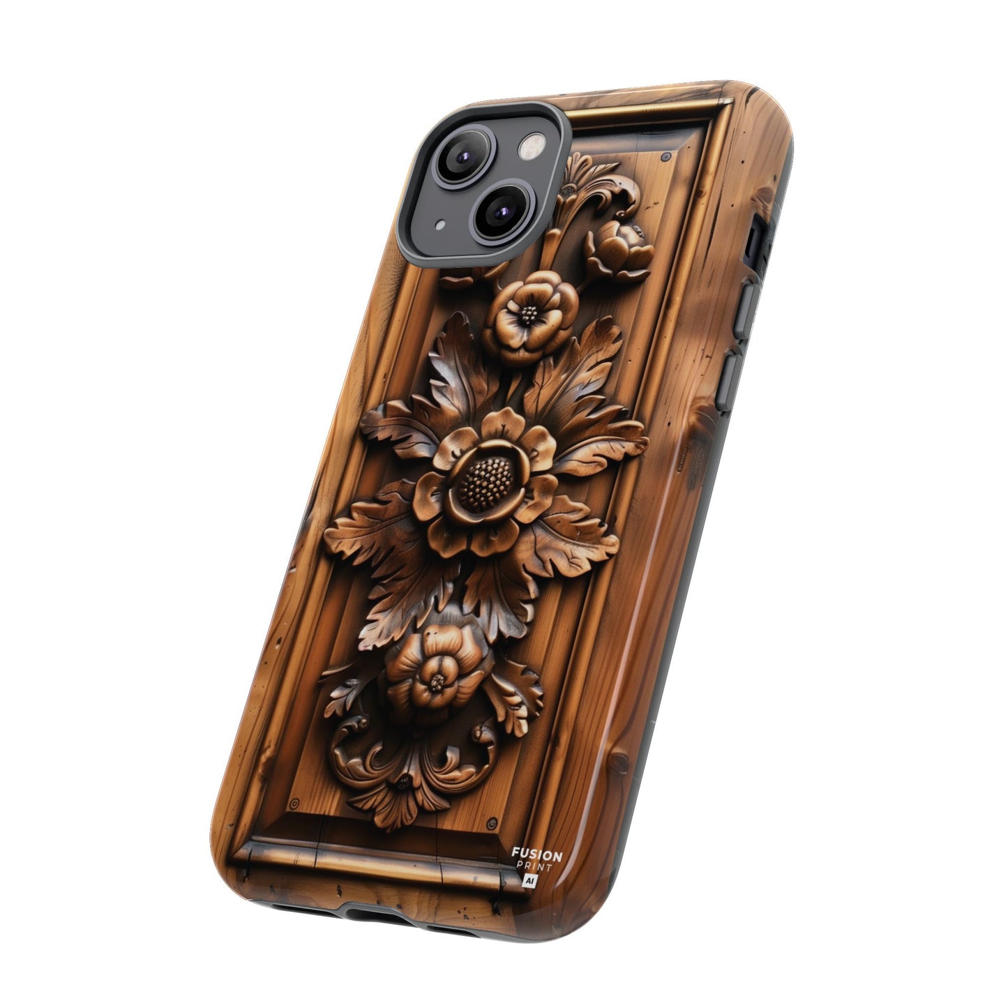 Floret Wood Carving Phone Case