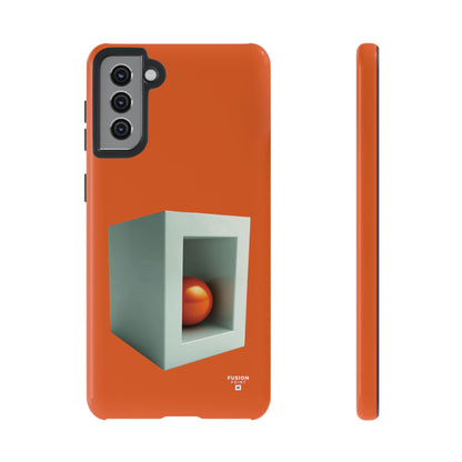 Orange Ball in a White Cube Phone Case