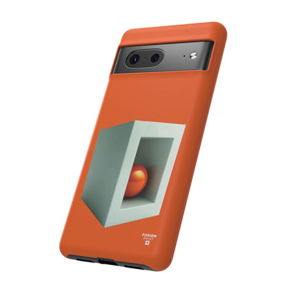 Orange Ball in a White Cube Phone Case