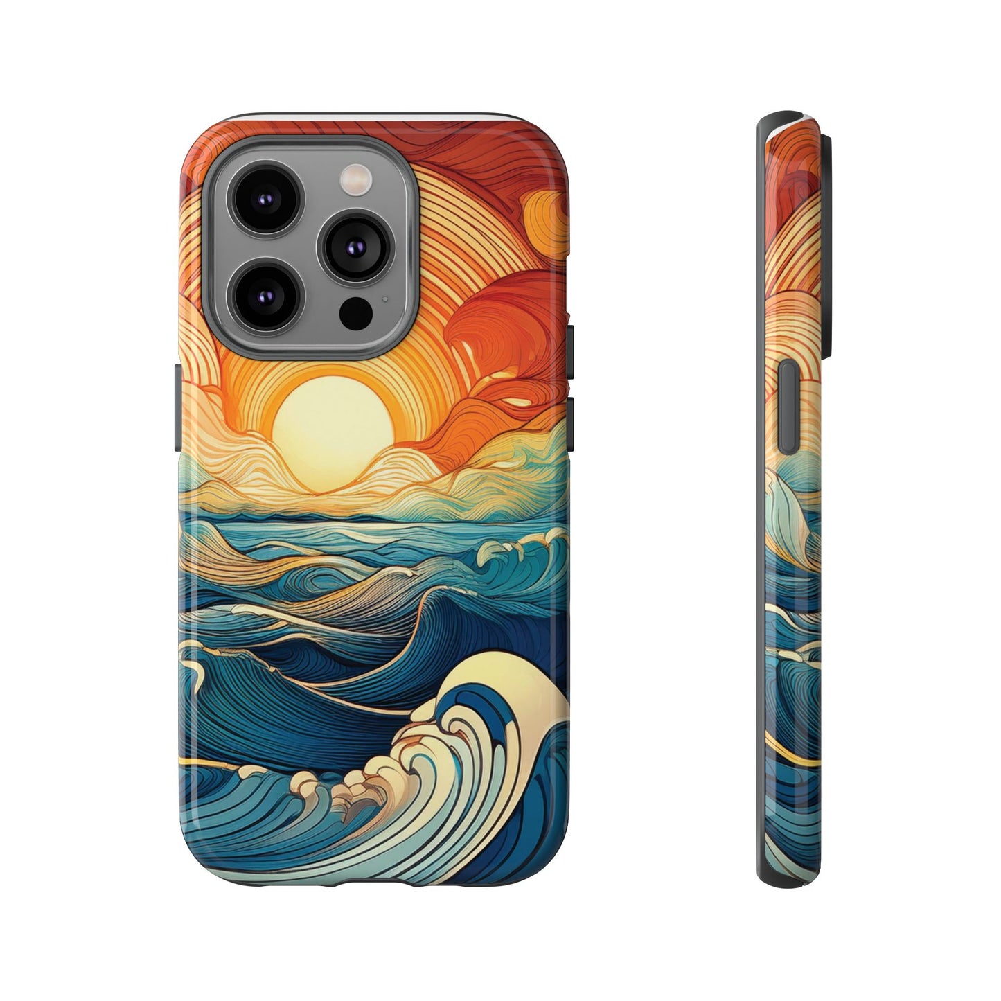 Pop Art Sunset Over the Ocean Phone Case