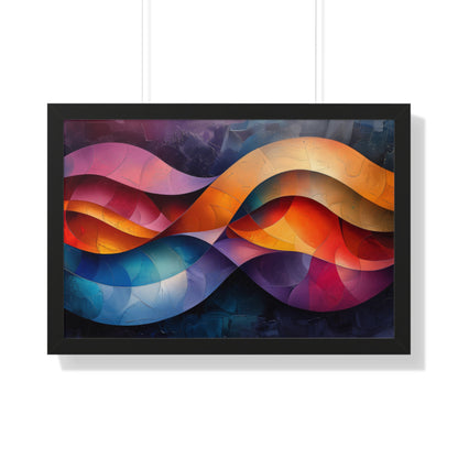 Abstract Color Waves - Framed Horizontal Poster