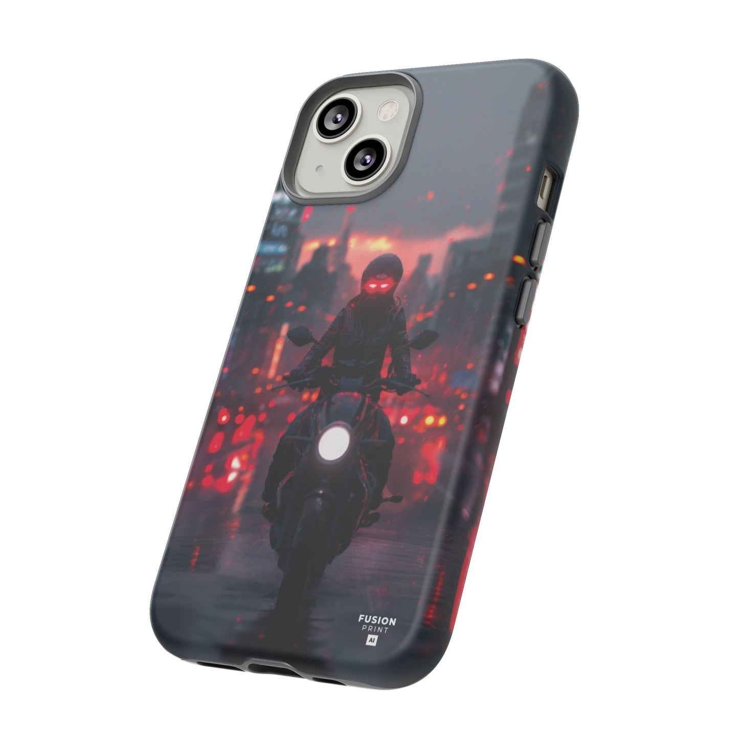 Futuristic Biker in the City Phone Case