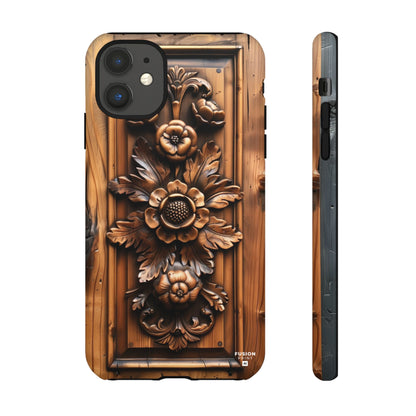 Floret Wood Carving Phone Case