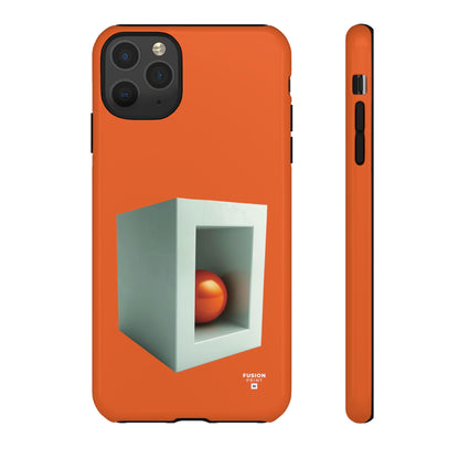 Orange Ball in a White Cube Phone Case