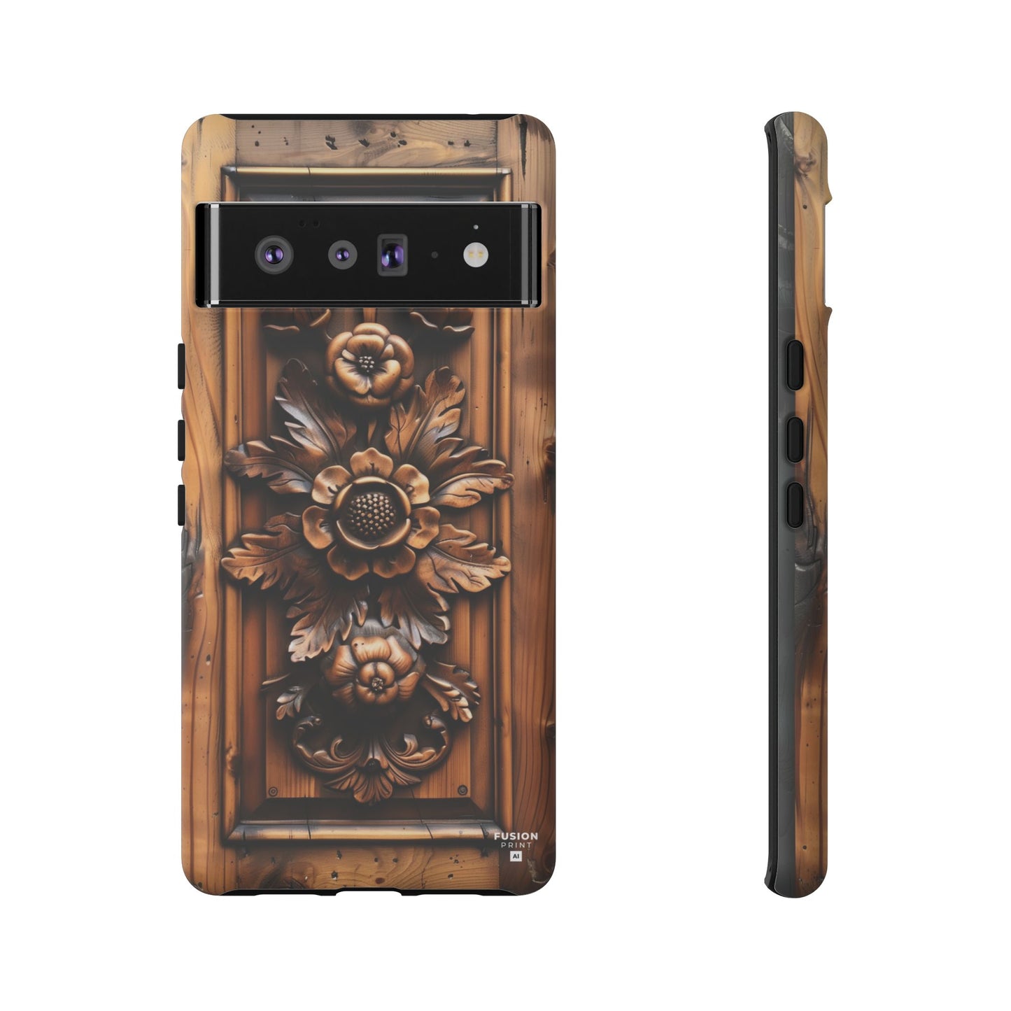 Floret Wood Carving Phone Case