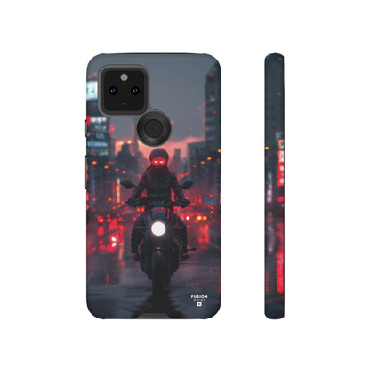 Futuristic Biker in the City Phone Case