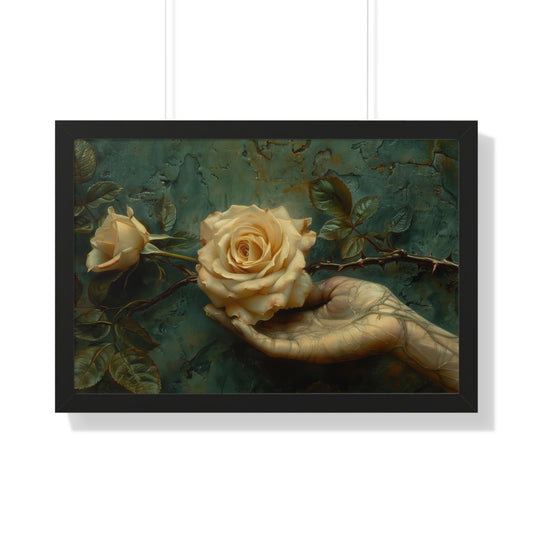 A Rose Intertwines - Framed Horizontal Poster