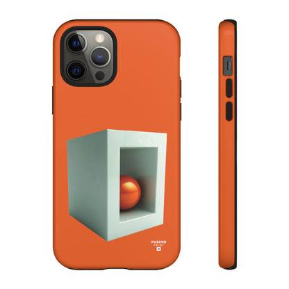 Orange Ball in a White Cube Phone Case