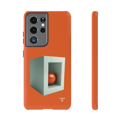 Orange Ball in a White Cube Phone Case