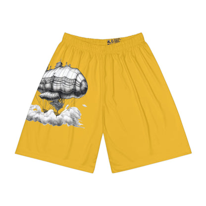 Steampunk Blimp - Men’s Sports Shorts (Yellow)