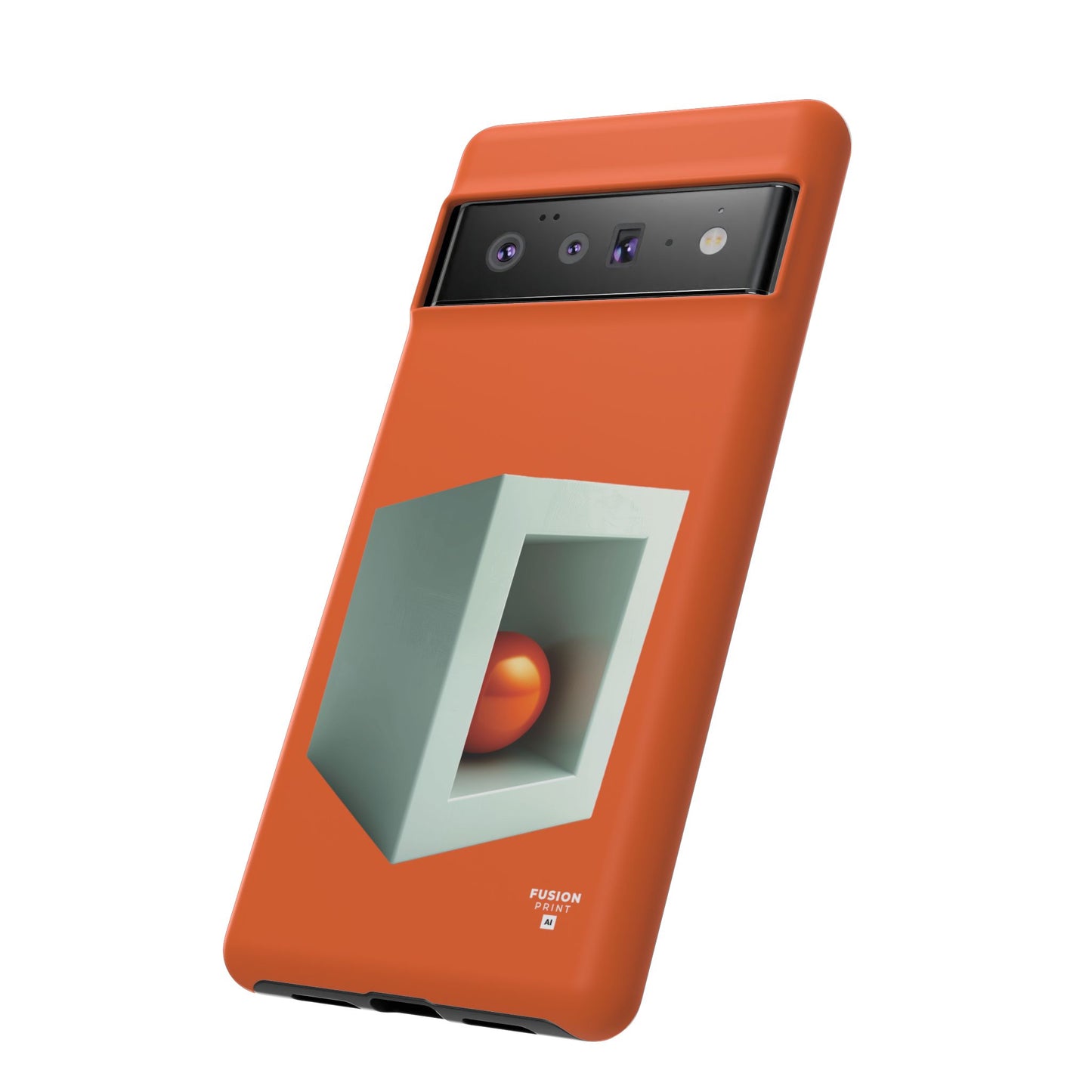 Orange Ball in a White Cube Phone Case