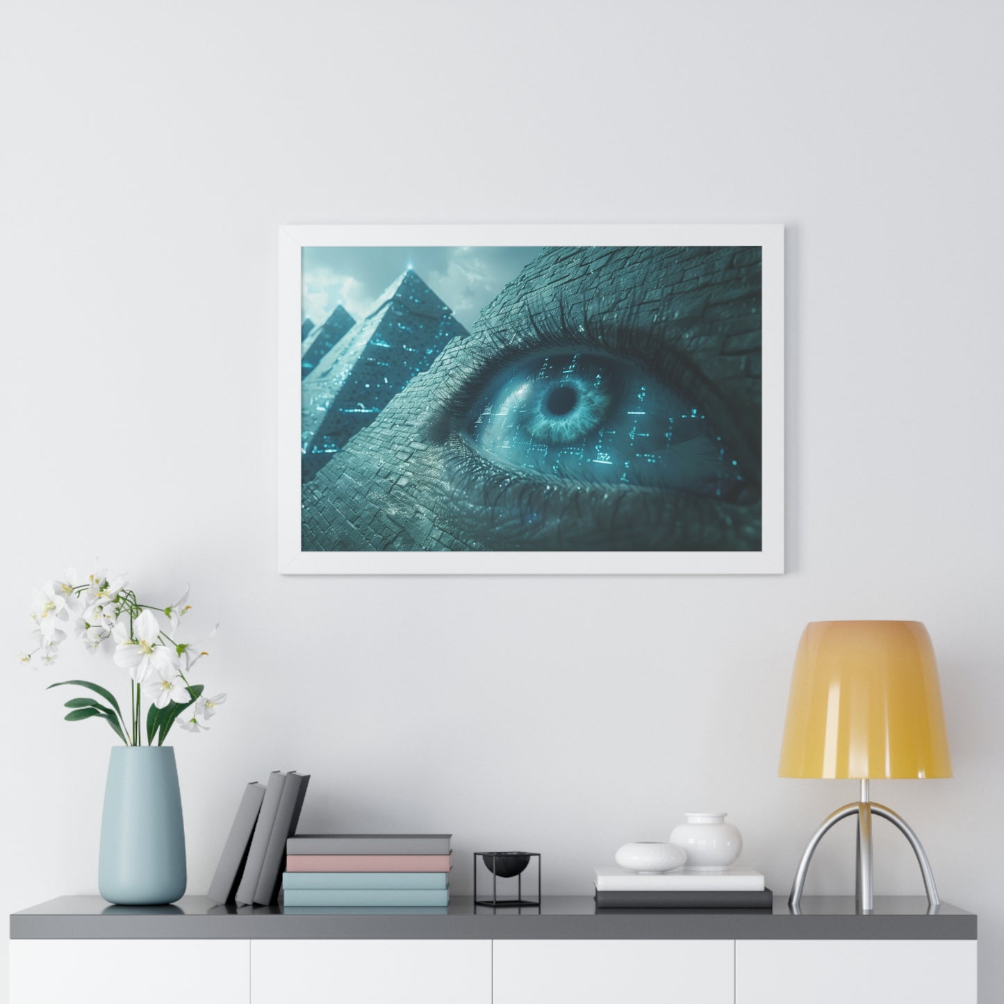 Ancient Pyramid with Eye - Framed Horizontal Poster