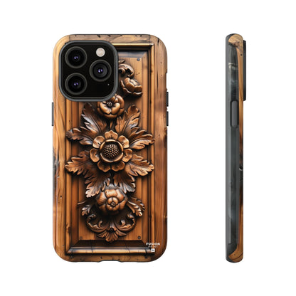 Floret Wood Carving Phone Case