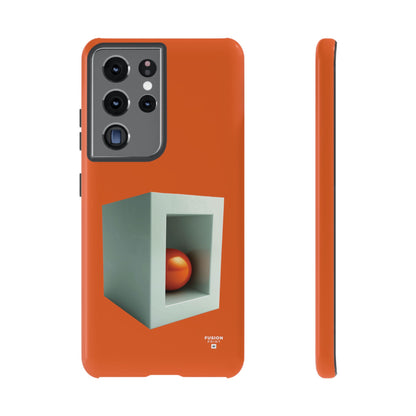 Orange Ball in a White Cube Phone Case