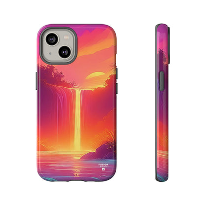 Synth-Wave Waterfall Sunrise Phone Case