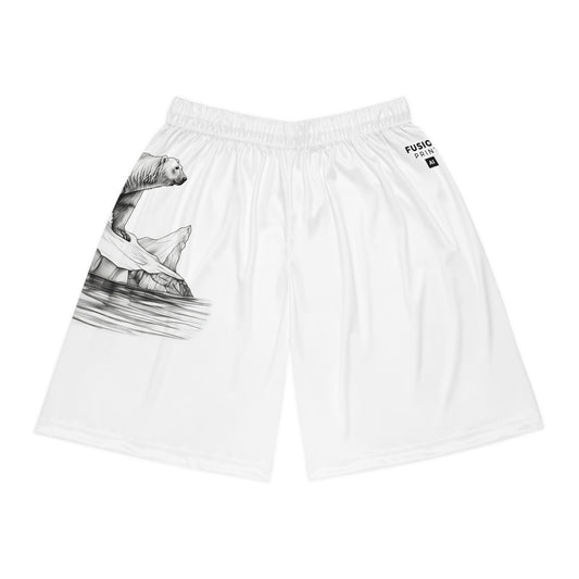 Polar Bear Floats on Iceberg - Basketball Shorts (Unisex)