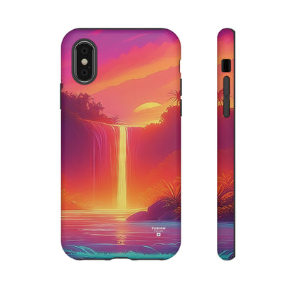 Synth-Wave Waterfall Sunrise Phone Case