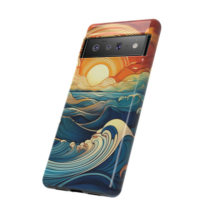 Pop Art Sunset Over the Ocean Phone Case