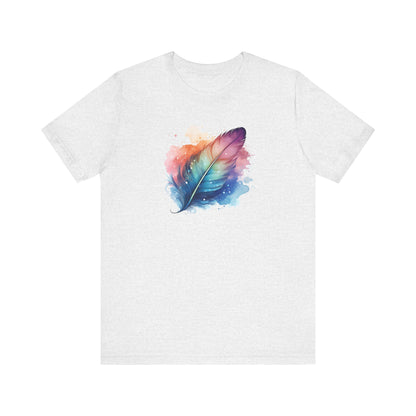 Watercolor Feather T-shirt | Short Sleeve Tee (Unisex)