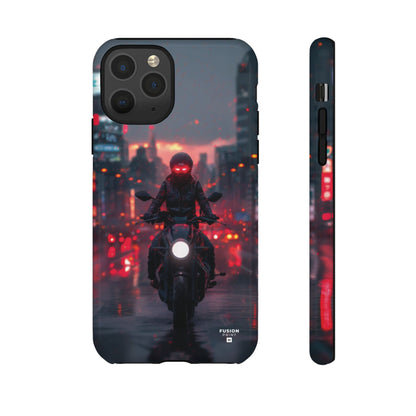 Futuristic Biker in the City Phone Case