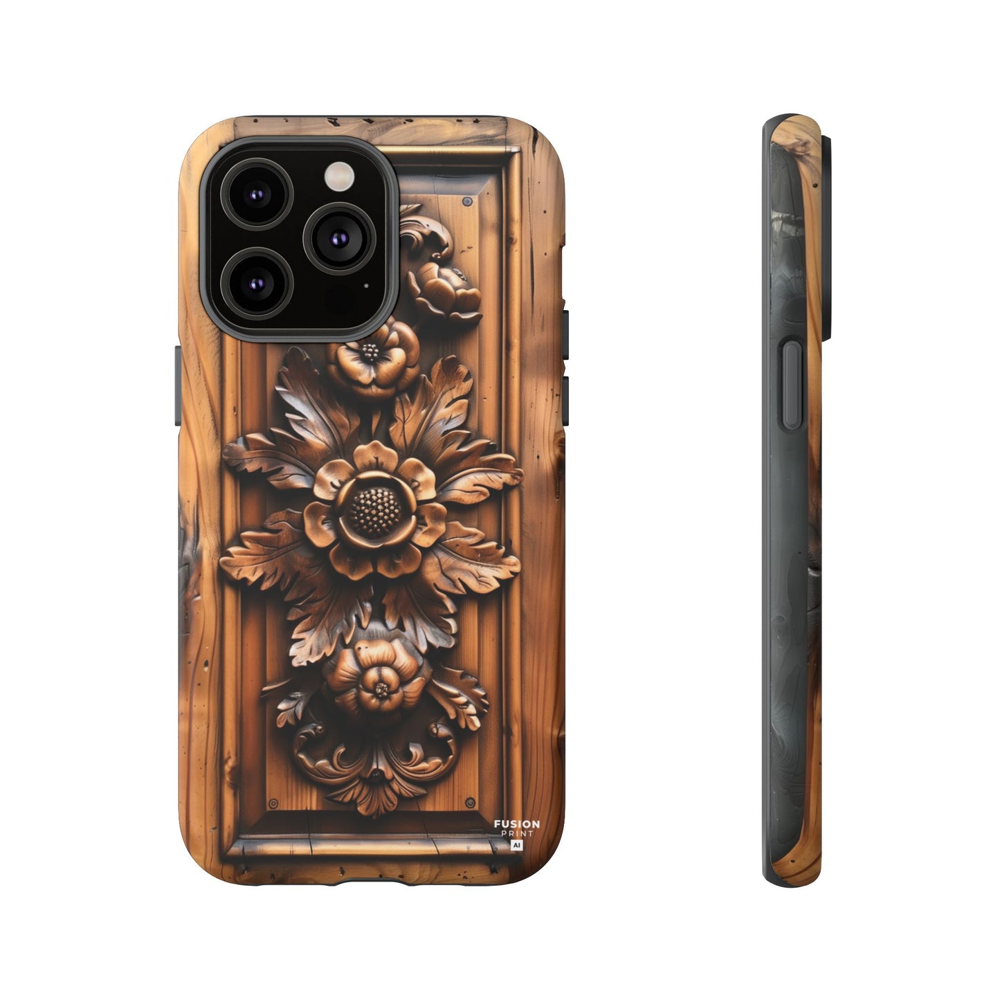 Floret Wood Carving Phone Case