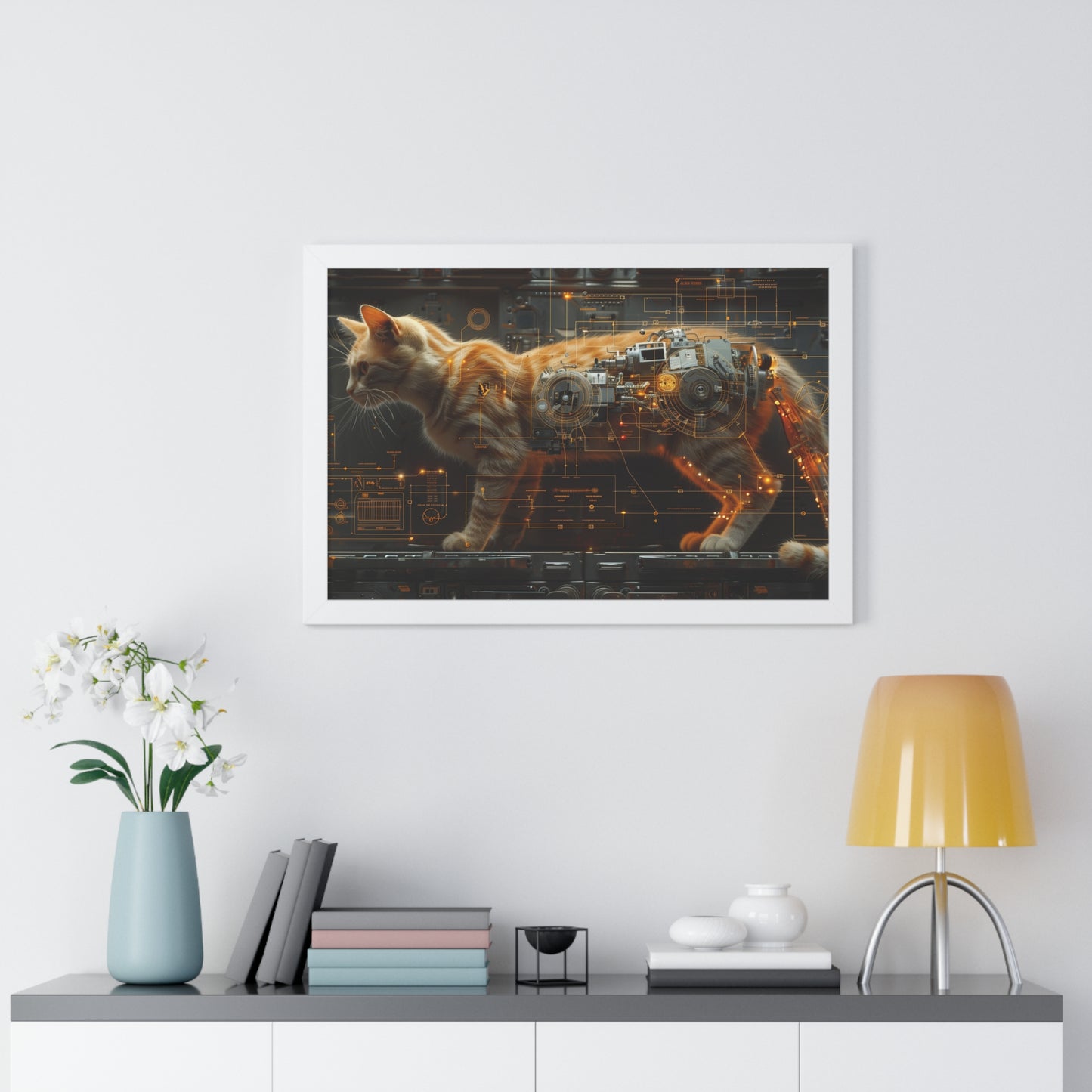 RoboCat - Framed Horizontal Poster