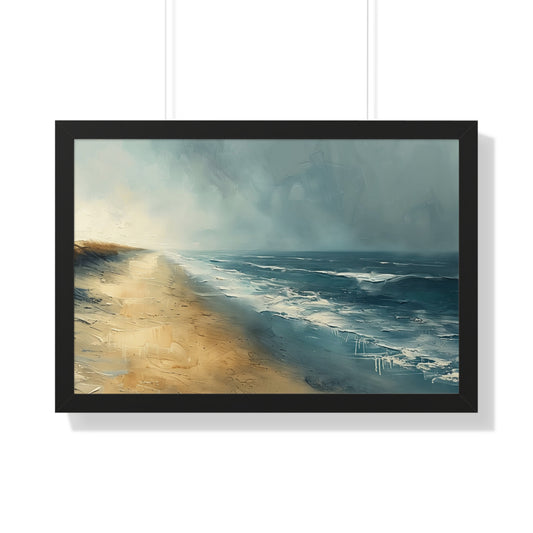 Beachfront Painting - Framed Horizontal Poster