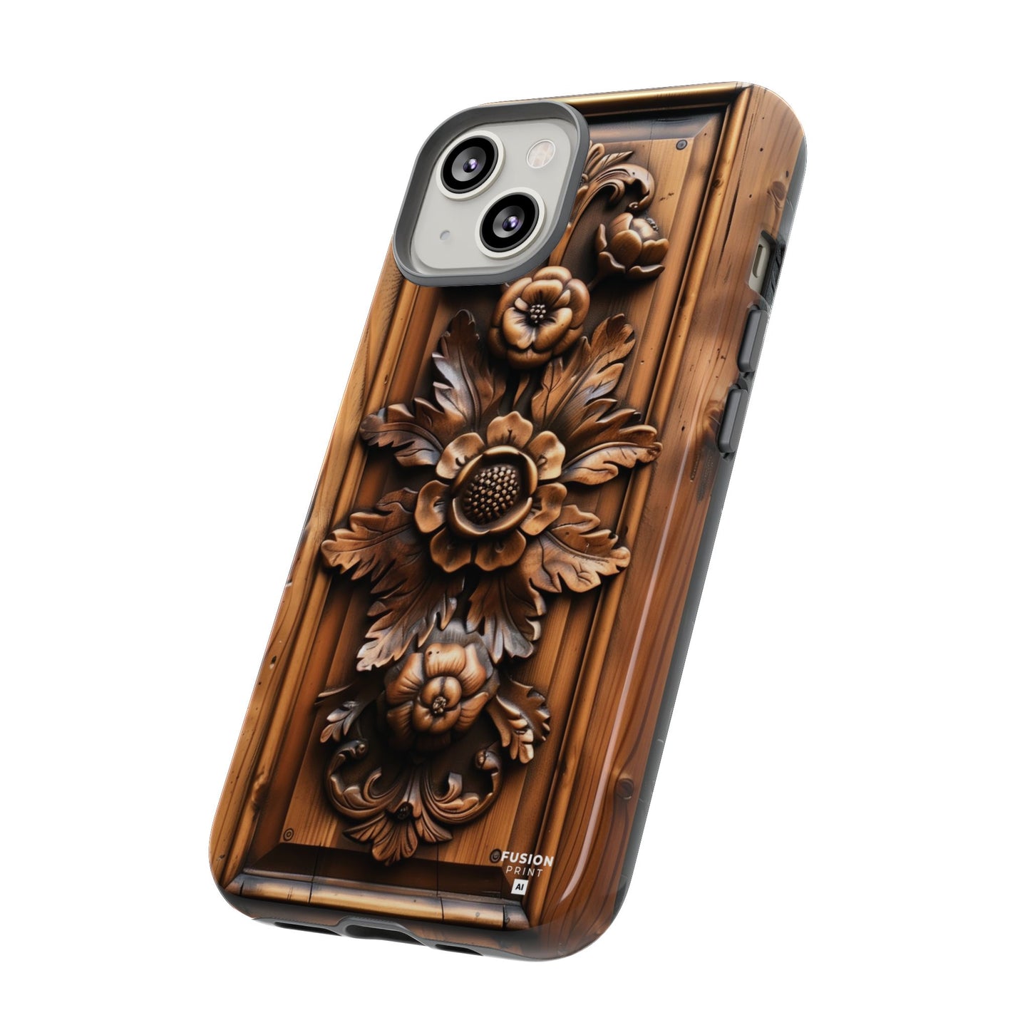 Floret Wood Carving Phone Case